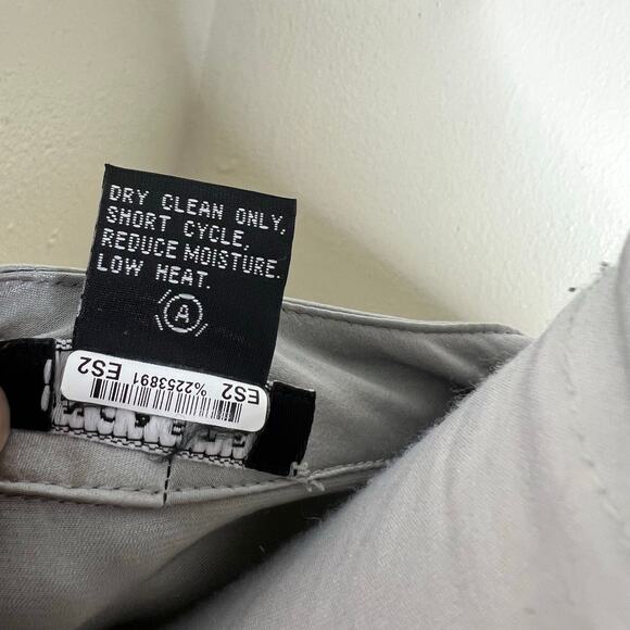 Doncaster Collection 100% Silk Top 12 Gray Silver Rhinestone Ruffle Satin Work - Picture 5 of 12